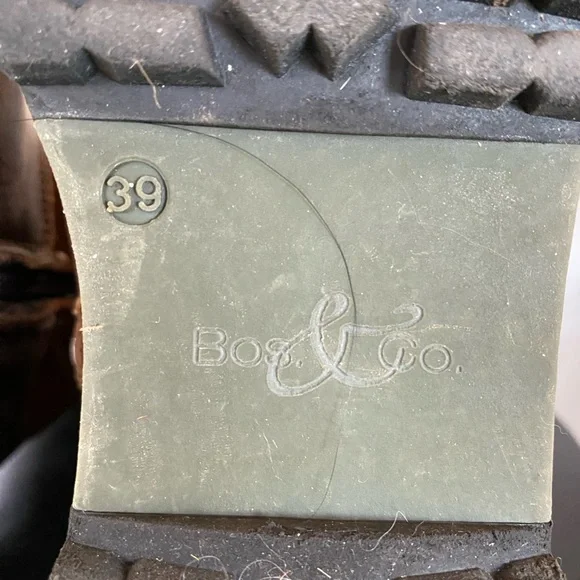 Womens Brown Leather and Wool Platform Boots - Picture 11 of 16